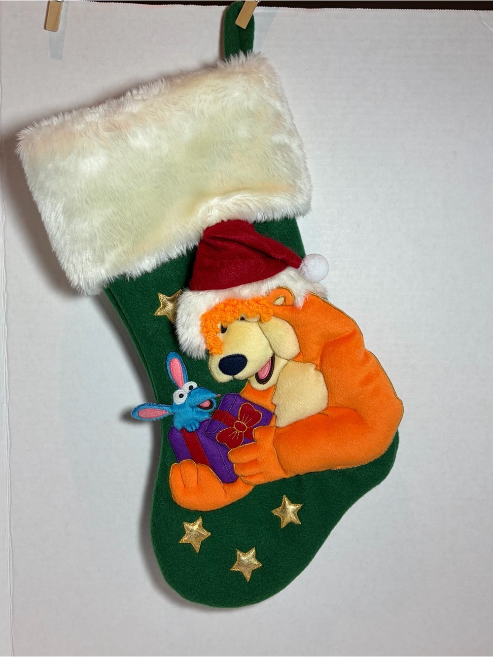 Vintage Disney Store Henson Bear In The Big Blue House Christmas Plush Stocking